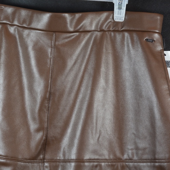 Brown Faux Leather Skirt SZ L Mexx NWT - Picture 4 of 5